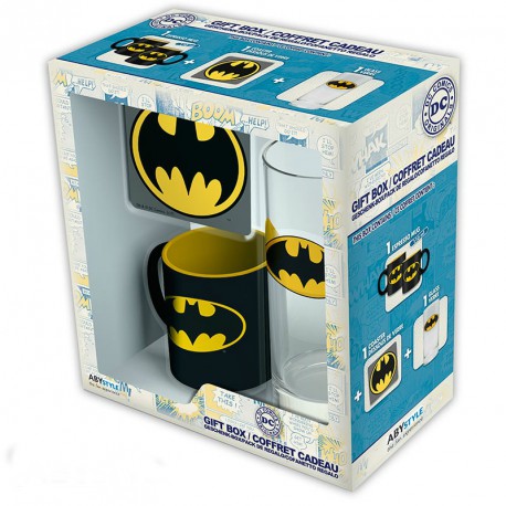 Pack gift Batman Cup + Glass + Coasters