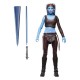 Figura de Aayla Secura con sable de luz azul
