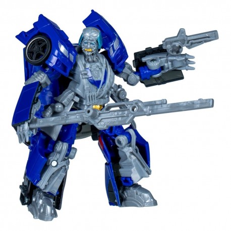 Figurine Wheeljack (Que) de Transformers en mode robot.