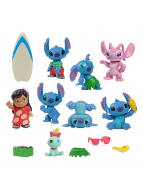 Pack de 8 minifiguras de Lilo & Stitch con accesorios