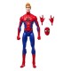 Figurine Peter Parker Marvel Legends en costume rouge et bleu.