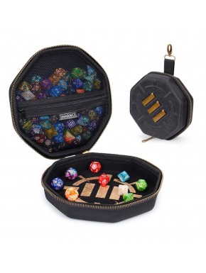 Caja de dados negra Enhance con dados multicolores