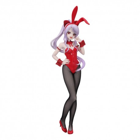 Estátua de Shalltear de Overlord em traje de coelhinha vermelha