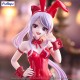 Estátua de Shalltear de Overlord em traje de coelhinha vermelha
