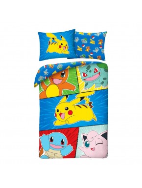 Funda nórdica Pokémon con Pikachu y otros personajes