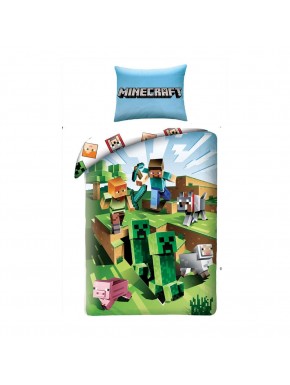 Funda nórdica Minecraft con personajes coloridos