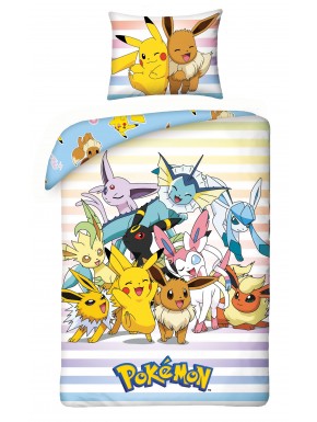Funda nórdica Pokémon con Pikachu y Eevee