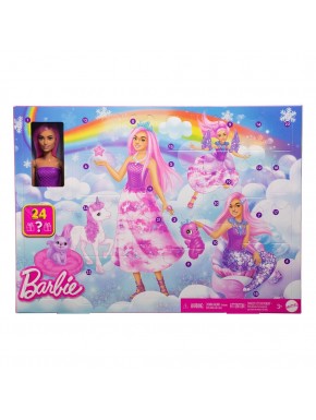Calendario de Adviento Barbie con muñeca y accesorios.