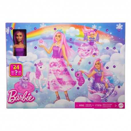 Calendario de Adviento Barbie con muñeca y accesorios.