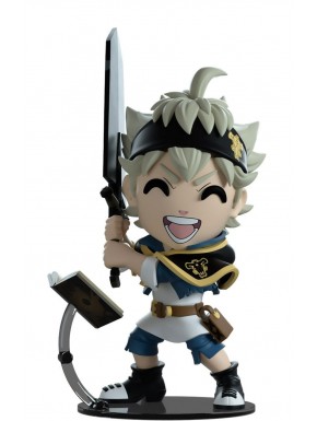 Figurine en vinyle d'Asta de Black Clover avec épée et livre.