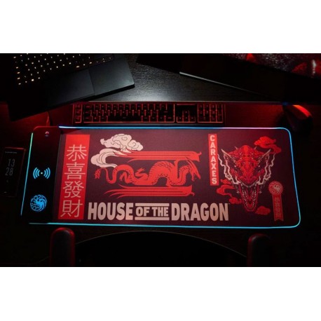 Tapis de souris Maison du Dragon avec chargeur et LED