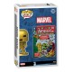 Figura de vinilo dorada de Iron Man con portada de Avengers