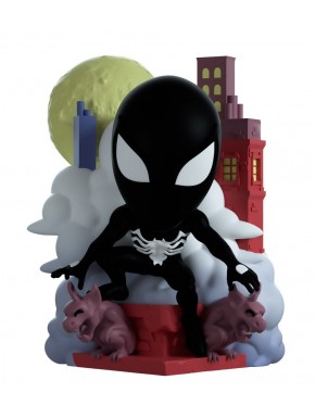 Figurine en vinyle Spider-Man noir sur base avec gargouilles
