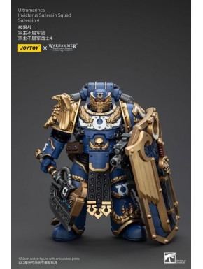 Figurine Warhammer Ultramarines Suzerain 12 cm en bleu et or