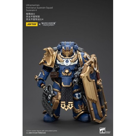 Figurine Warhammer Ultramarines Suzerain 12 cm en bleu et or