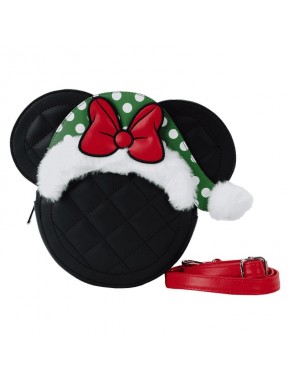 Bandolera Minnie Mouse de Loungefly, negra con detalles festivos