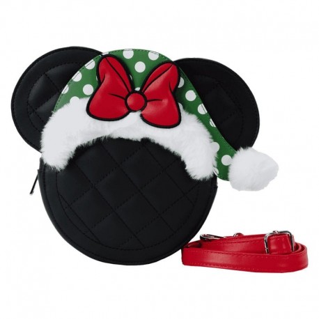 Bandolera Minnie Mouse de Loungefly, negra con detalles festivos