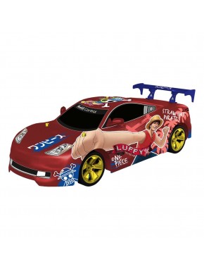 Vehículo RC One Piece Luffy Drift Car rojo con imágenes de Luffy