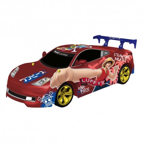 Vehículo RC One Piece Luffy Drift Car rojo con imágenes de Luffy
