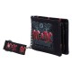 Carteira de couro PU ACDC Black Ice com corrente metálica