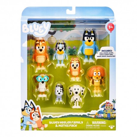 Boîte de figurines articulées Bluey 8 pack