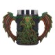 Jarra verde y marrón de Cthulhu, poliresina 24 cm