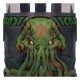 Caneca verde e marrom de Cthulhu, poliresina 24 cm