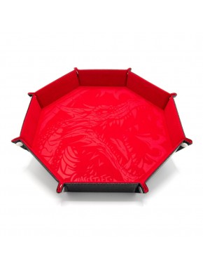 Bandeja para dados CritStones Dragon Skin XL vermelha com gravação de dragão