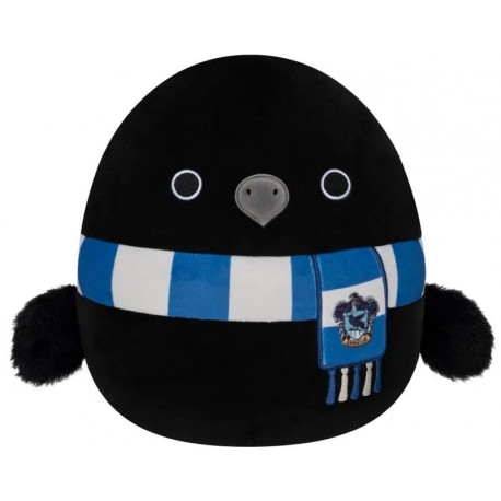 Peluche Squishmallows Harry Potter Ravenclaw con bufanda azul y escudo.