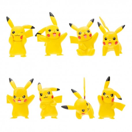 Huit figurines Pikachu de 5 cm en différentes poses