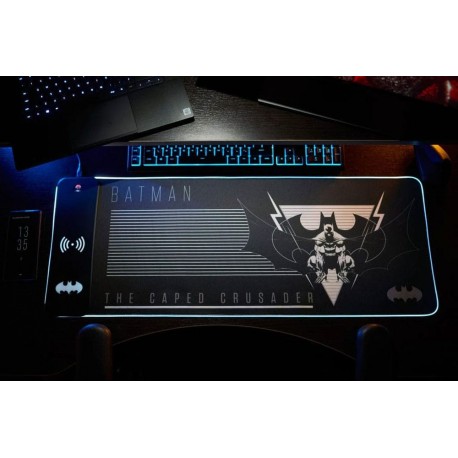 Tapis de souris Batman avec chargeur sans fil et LED