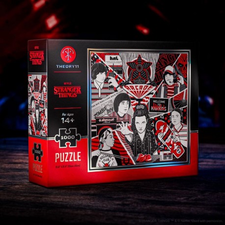 Boîte de puzzle Stranger Things de 1000 pièces avec personnages et holographiques