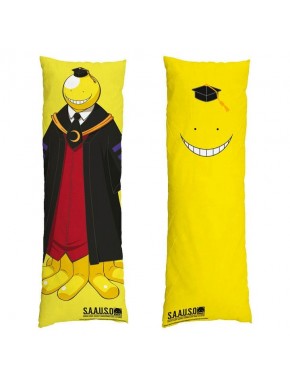 Housse d'oreiller Koro-sensei jaune avec design de professeur