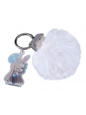 Chaveiro acrílico Asuna Blue Archive com pompom branco