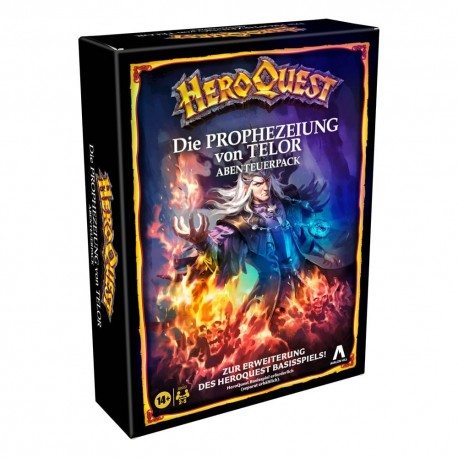 Caixa e conteúdo da expansão HeroQuest Die Prophezeiung von Telor