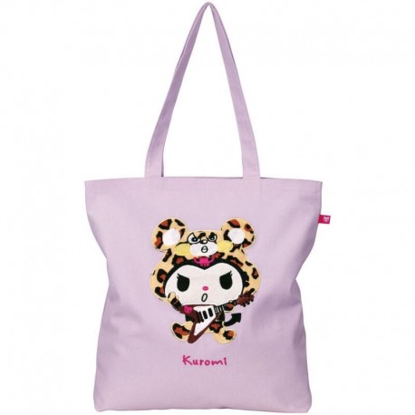 Sac Kuromi Sanrio en lavande avec design léopard