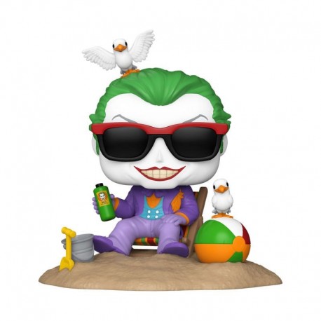 Figura Joker 9 cm en la playa, vinilo POP!
