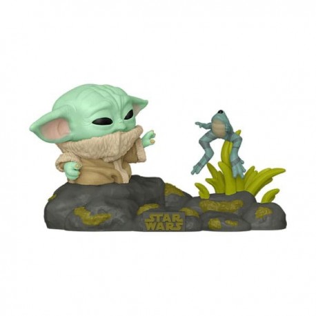 Figurine en vinyle Funko Pop Grogu avec grenouille de Star Wars