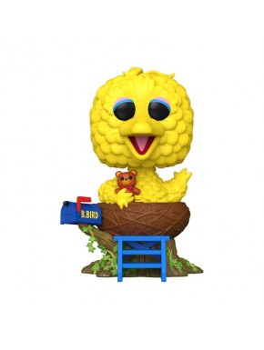 Figura de vinilo Big Bird en nido con osito y buzón azul.
