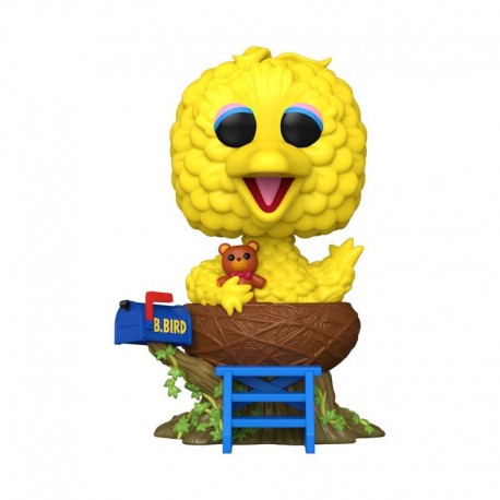 Figura de vinilo Big Bird en nido con osito y buzón azul.