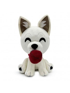 Peluche blanche de Scratch de Baldur's Gate 3 avec balle rouge