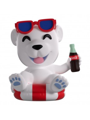 Figura de vinilo del Oso Polar de Coca-Cola con gafas rojas.