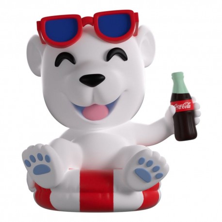 Figura de vinilo del Oso Polar de Coca-Cola con gafas rojas.