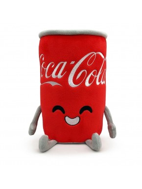 Peluche canette Coca-Cola rouge 22 cm avec visage souriant