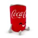 Peluche canette Coca-Cola rouge 22 cm avec visage souriant