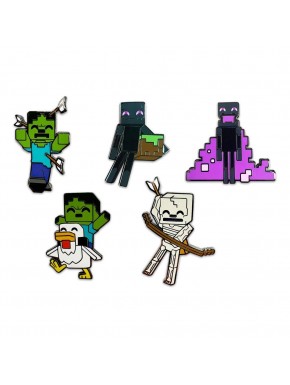 Set de chapas esmaltadas Minecraft de 5 cm
