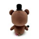 Peluche marron Withered Freddy avec chapeau haut de forme.