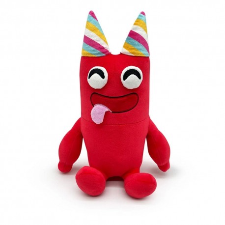 Peluche rojo de Banban con orejas multicolores