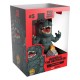 Figura de Godzilla em vinil com edifícios em chamas