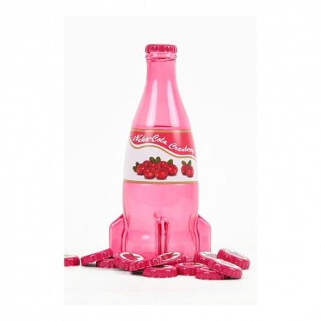 Botella rosa Fallout con tapones Nuka Cola Cranberry